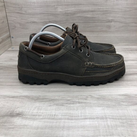 Rocky Outback Shoes Men's 9M Brown Lether Lace Up Moc Toe - Picture 1 of 11